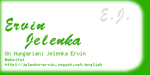 ervin jelenka business card